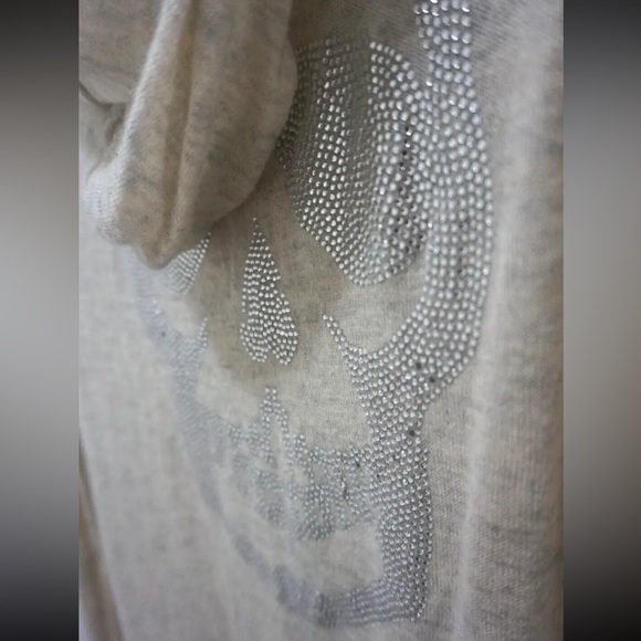 ZADIG & VOLTAIRE Sixtine Zip-Front Hooded Cashmere Sweatshirt Skull Small - Picture 6 of 12